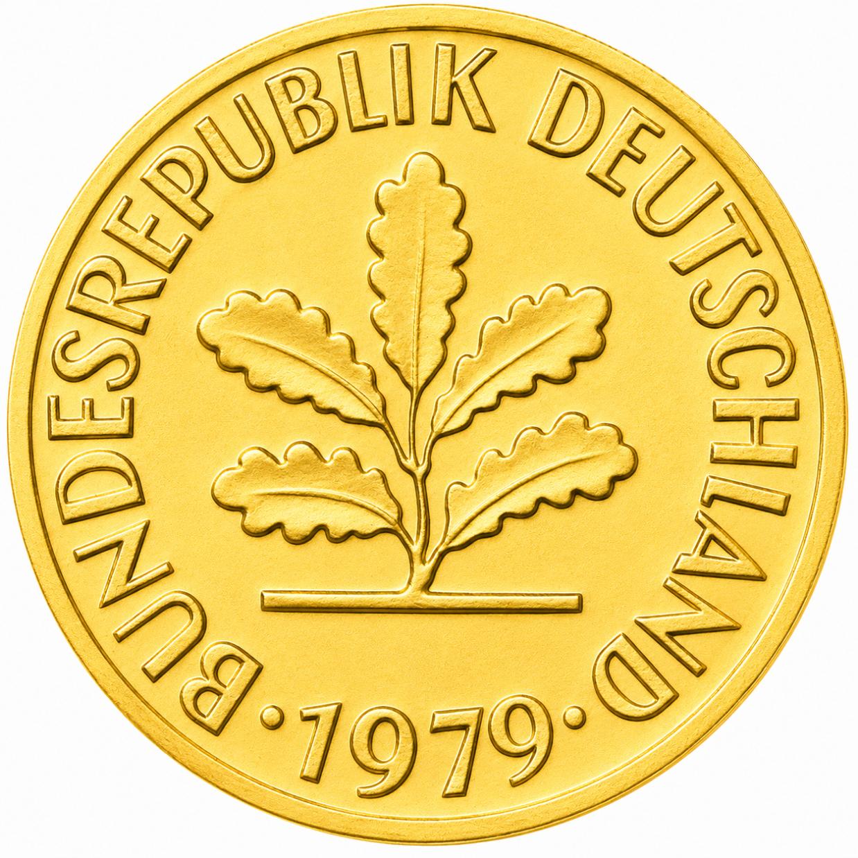 100 x 1 GOLD PFENNIG - DM - MARK - 24 KARAT VERGOLDET