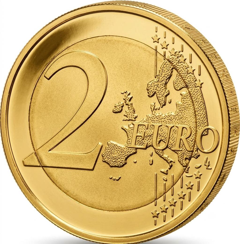 2 Euro Münze - Deutschland -10 Jahre Bargeld 2012 - 24 Karat vergoldet