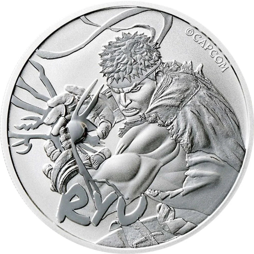 1 UNZE 999 SILBER - RYU / STREET FIGHTER - SILBERMÜNZE